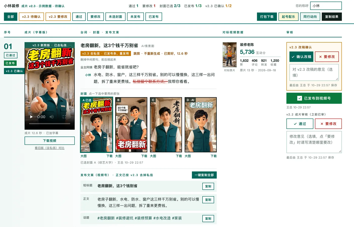 交付审核页（案例脱敏版）